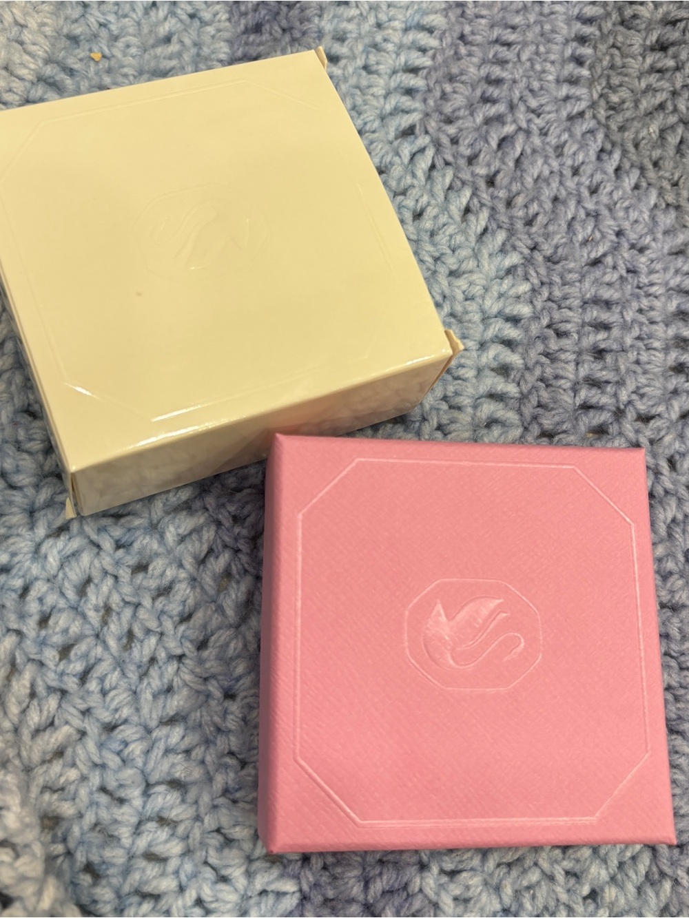 Swarovki Pink and Cream Jewelry Boxes only - Embossed Logo